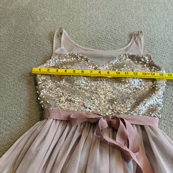 Hailey Adrianna Papell Mini Dress Formal Prom Beige Pink Sequin Tulle Skirt XS - Picture 7 of 12